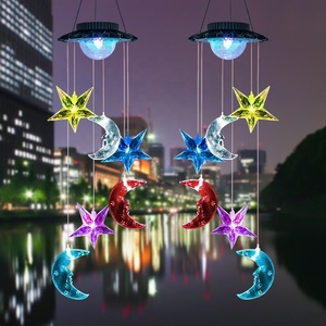 Lampe solaire led, carillons éoliens, différentes couleurs, en forme d'étoile de lune, lampe d'extérieur, carillon éolien - Product Image 2