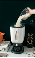 Distributeur de riz automatique pliable en PP avec capacité de 10 kg, pot de stockage écologique pour la cuisine, pour aliments secs, riz, céréales, grains