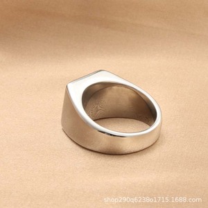 Men's Stainless Steel Square <b>Ring</b> Black Inlay Geometric Design Gold Tone Jewelry Gift - Product Image 3