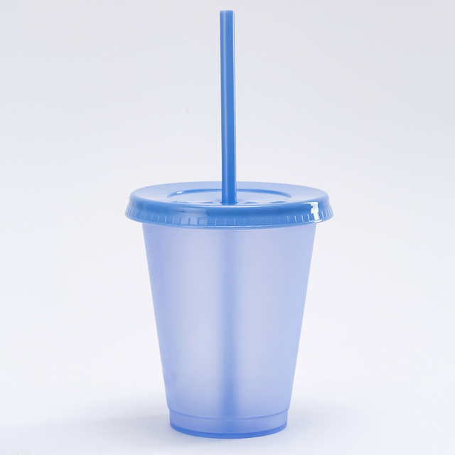 DIY Custom 16oz 22oz 24oz Color Changing Cups with Lids Straws Cold Sensitive Plastic Mugs for Sublimation Printing