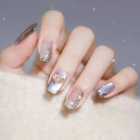 Bijoux de manucure 3D en métal Love Diamond Heart Nail Art Set de manucure coloré pour la Saint-Valentin