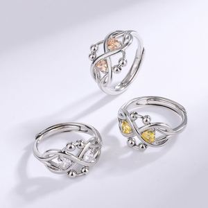 Anillo Antiestrés Giratorio con Cuentas Coloridas para Mujeres y Niñas, Joyería Antiestrés, Anillo Abierto con Piedra Zodiacal - Product Image 4
