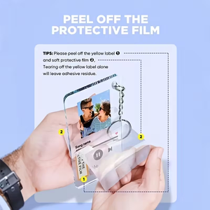 Portachiavi Personalizzato con Foto e Musica in Acrilico Stampato UV, Charm Commemorativo, Regalo <span class=keywords><strong>per</strong></span> Innamorati - Product Image 5