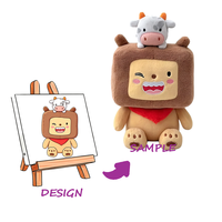 Peluche super douce personnalisée avec maille en nylon et broderie, peluche longue