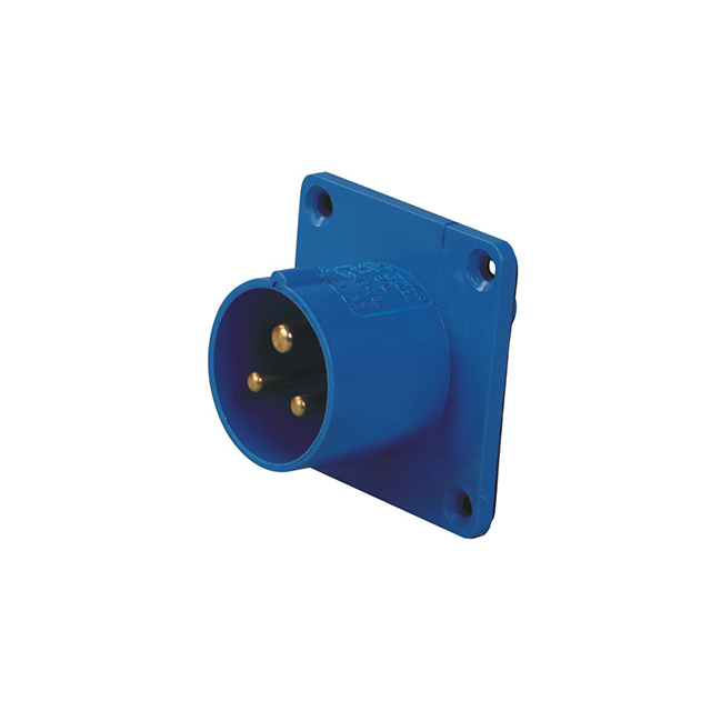 Industrial IP44 32A 220V Panel Mounted Electrical Plug and Socket Connectors with Brass and Nylon Materials