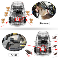 Repelente ultrasónico de ratones para coche, control de roedores eléctrico sin aroma, forma rectangular de plástico, para uso en coche.