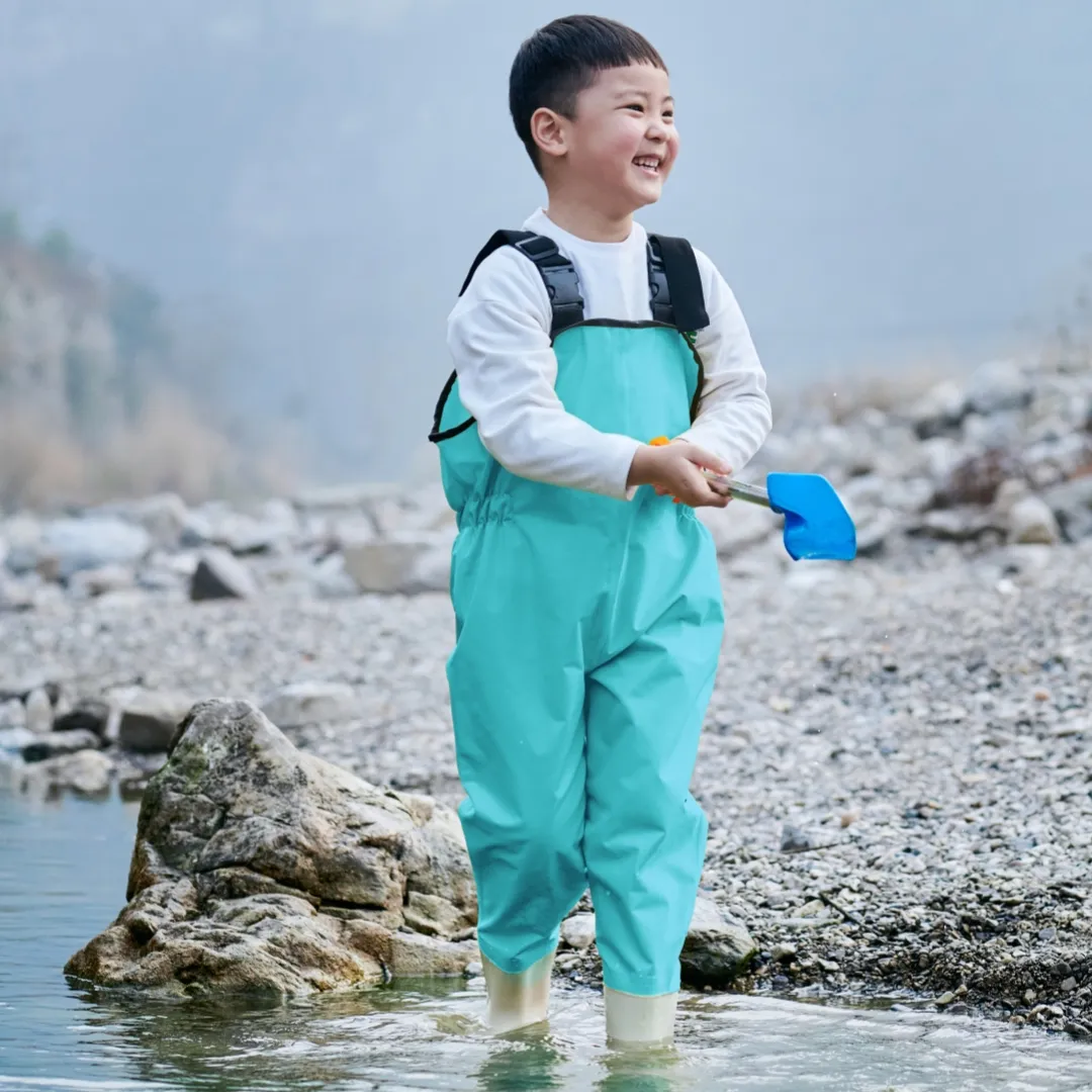 Crianças Waterproof Chest Fish Wader com PVC botas para meninas e meninos