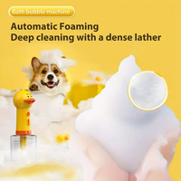 Distributeur de mousse de bain pour animaux de compagnie en forme de canard Intelligent Rapport 1:6 Fabricant de mousse pour chien Soin SPA de niveau salon Doux pour la peau Outil de bain sûr pour la peau
