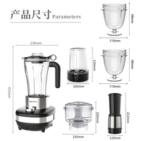 HappyPartner Blender Elektrik 6-in-1 Kelas Atas Kecepatan Variabel Dengan Kontrol Tombol Colokan EU Wadah Plastik Rumah Tangga