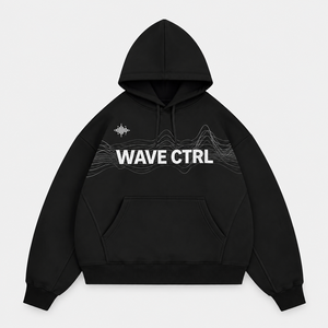 Custom 450GSM Cotton Hoodie Music Graphic Heavyweight French Terry Boxy Fit Splicing Washed Black <b>Pullover</b> Streetwear <b>Men</b> Hoodie - Product Image 1