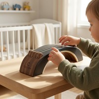 Custom Montessori Wooden Mini String Instrument Tuning Practice Musical Sensory OEM Educational Learning Toy Colorful Improve