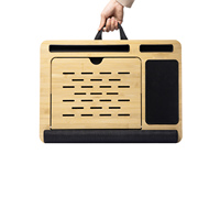 Support de bureau pour ordinateur Portable, colonne montante Portable avec moniteur d'oreiller, vente en gros, réglable, bon bambou avec Angle de coussin en bois