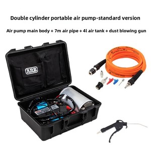 Compresseur d'air portable à double cylindre et pompe noir/bleu/argent pour le <span class=keywords><strong>gonflage</strong></span> des pneus des véhicules tout-terrain dans le désert et la neige - Product Image 5