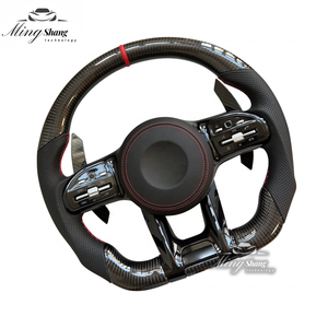 El volante deportivo de fibra de carbono de etiqueta roja es adecuado para Mercedes-Benz <span class=keywords><strong>ACSE</strong></span> Clase G GLA GLK GLC GLB ML CLA GL CLS SLC GT - Product Image 3