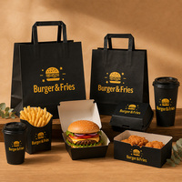 Boîtes d'emballage alimentaire pour petites entreprises, logo personnalisé imprimé, papier kraft, à emporter, restauration rapide, restaurant, hamburgers, frites, traiteur