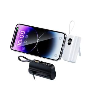 Câble intégré 5000mAh Mini Power Bank avec support Chargeur rapide portable <span class=keywords><strong>Batterie</strong></span> <span class=keywords><strong>externe</strong></span> pour <span class=keywords><strong>iPhone</strong></span> Type-C - Product Image 5