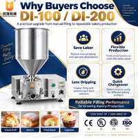 Machine automatique de remplissage quantitatif de beignets, injecteur de crème pour choux et pâtisseries, idéal pour la production de desserts en boulangerie