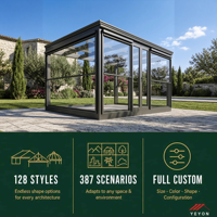 Conservatoire moderne de luxe en aluminium sur mesure |   Véranda autoportante en verre trempé double pour villa, appartement et jardin