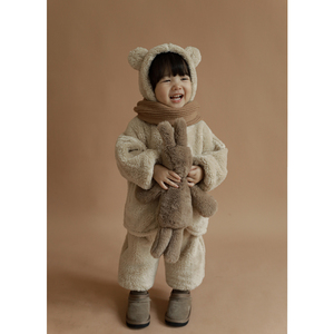 Q1327 ensembles de vêtements à capuche pour enfants, ensemble deux pièces chaud en peluche, Design mignon pour enfants mignons - Product Image 6