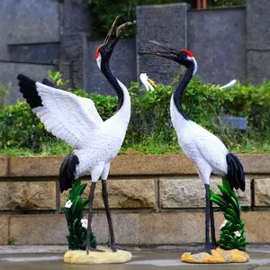 Statua all'aperto dell'uccello della grande gru di prezzi di fabbrica per la decorazione del giardino