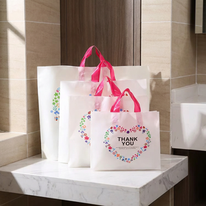 Sacchetti di Plastica Personalizzati con Stampa, Spessi e Resistenti, con Manici a Cappio e <span class=keywords><strong>Fondo</strong></span> Quadrato <span class=keywords><strong>per</strong></span> Confezionamento in Negozi di Abbigliamento - Product Image 1