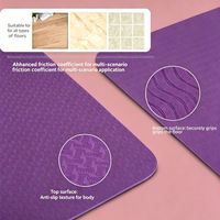 Tapis de yoga 183x61cm 6mm TPE double face antidérapant durable résistant aux déchirures pour la maison, la salle de sport et les entraînements en intérieur