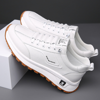 Nouvelles baskets décontractées pour hommes 2026 en cuir véritable souple de vachette blanche, idéales pour la marche, grandes tailles 45 46, personnalisables par l'usine de Jinjiang