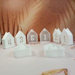 S0111-3 Ins Star 3D Silicone Cupcake Mold <b>House</b> Candlestick Home Letter Ornaments Baking <b>Tools</b> Gypsum Resin Art Bag Packed - Product Image 3