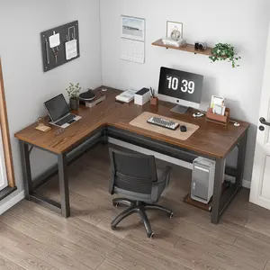 Pemasok furnitur kantor kualitas tinggi CEO manager Table MDF kantor kayu solid meja kantor bentuk L