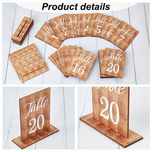 In stock: Nordic style knotted <b>wedding</b> party <b>table</b> place <b>cards</b>, wooden creative number <b>table</b> nameplates, decorative ornaments. - Product Image 4