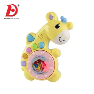 HUADA 2023 Lovely Cartoon Animal Styling Plastic Baby Drum giocattolo musicale con musica e luce