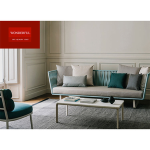 Sofá de Jardín Moderno de Alta Gama con Estructura de Aluminio y Tres Asientos, Tapizado en Ratán - Product Image 2