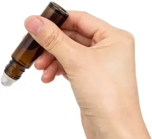 10ml Roller Bottles 24Pack Amber Thick Glass Essential Oil Roller Bottles Stainless Steel Roller Ball with 2 Droppers