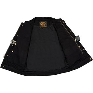 2025 cuero MDM3000 chaleco 'brute' para hombre oculto Snap negro Denim Club estilo con cremallera oculta - Product Image 4