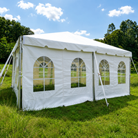 Carpa de Jardín para Eventos y Fiestas al Aire Libre de 15x20m, Estructura de Acero Galvanizado, Cubierta de PVC, Ventanas Arqueadas, Ideal para Bodas