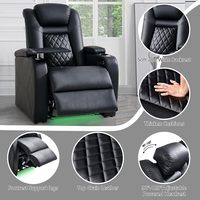 Sofa Recliner Elektrik Kulit Asli Modern dengan Kursi Busa Memori Rangka Kayu - Set Sofa Ruang Tamu 1+2+3