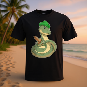 Camiseta Snake Pirate Sword para adultos, unisex, de algodón negro, ropa informal - Product Image 3