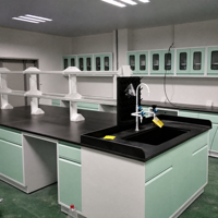 Banc de laboratoire chimique SCEELAB, entièrement en acier, sur pieds, mobilier de laboratoire au design contemporain pour la recherche biologique