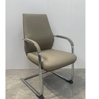 Chaise de bureau exécutive moderne et confortable à dossier haut, en cuir et acier inoxydable, design ergonomique pour visiteurs de chambre