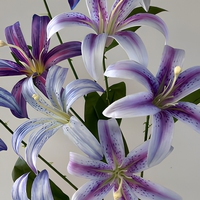 3-delige kunstmatige lelie van zijde, 3D bloem met stippen, bruiloftdecoratie, fotografie-accessoire