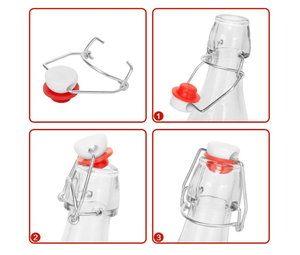 Botellas de cristal de 16 oz con tapa abatible para elaboración de cerveza, tapa abatible para té, licor de <span class=keywords><strong>Coquito</strong></span>, extracto de vainilla, Kombucha Kefir - Product Image 5