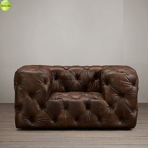 Italiaanse Lederen Chesterfield Sofa Set Antieke Leven Sofa Vintage Fluwelen Zwart Couch Woonkamer Meubels - Product Image 5