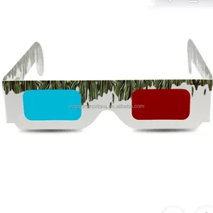 販促用紙アナグリフ3Dメガネ紙3Dメガネ映画ビデオ用アナグリフ赤/青3Dガラスを表示