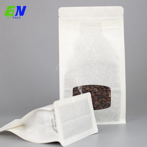 Sacs en papier Kraft blanc, blanc, refermable à fermeture éclair, thermoscellables, sachets d'emballage alimentaire, avec fenêtre mate, 50 unités - Product Image 5