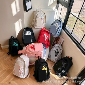 Letter Stitching Print <b>Backpack</b> <b>Large</b> Capacity 20-35L Laptop Compartment Unisex Leisure Travel <b>Backpack</b> - Product Image 1