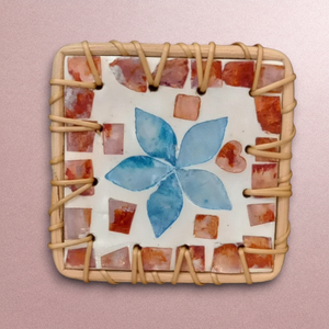 Sous-verres carrés en bambou et rotin tressés à la main, écologiques, pour la cuisine, utilisation intérieure, ensemble multi-pièces - Product Image 1