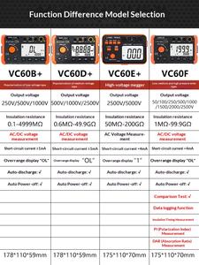Équipement AOI Victory VC60B+ Mégohmmètre numérique 500v1000 Détecteur intelligent Électricien Garantie 1 an 1,5 kg - Product Image 5