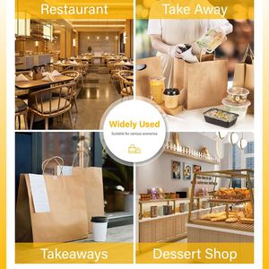 ZJPACK Biodegradable Customized Logo Screen Printed 130gsm Kraft Paper <b>Bag</b> Twisted Handles Classic Style Hold 10kg Food <b>Bag</b> - Product Image 6