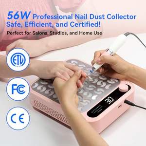 Colector de polvo de uñas profesional <span class=keywords><strong>Makartt</strong></span>, potente succión, pantalla LED rosa, filtro reutilizable de velocidad ajustable para uñas acrílicas - Product Image 3