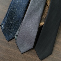 Seidenkrawatte mit Streifenmuster für Herren, Handgefertigt im Koreanischen Stil, Professionell für Bräutigam, Hochzeit, Britisch-Retro, Grau, Business-Jacquard-Webmuster